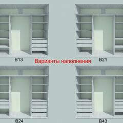 Шкаф-купе 1950 серии SILVER S3+S1+S3Z B22+PL2 (по 2 ящика лев/прав+1штанга+1 полка) профиль «Серебро» в Пойковском - poikovskii.mebel24.online | фото 5