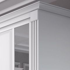 Шкаф-купе 2150 серии NEW CLASSIC K6Z+K1+K6+B22+PL2(по 2 ящика лев/прав+1 штанга+1 полка) профиль «Капучино» в Пойковском - poikovskii.mebel24.online | фото 4