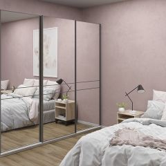 Шкаф-купе 2400 серии SOFT D4+D4+D4+B22+PL1 (по 2 ящика лев/прав+1штанга) профиль «Графит» в Пойковском - poikovskii.mebel24.online | фото
