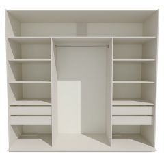 Шкаф-купе 2400 серии SOFT D4+D4+D4+B22+PL1 (по 2 ящика лев/прав+1штанга) профиль «Графит» в Пойковском - poikovskii.mebel24.online | фото 2