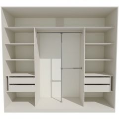 Шкаф-купе 2450 серии NEW CLASSIC K1+K1+K1+B22+PL4 (по 2 ящика лев/прав+F обр.штанга) профиль «Капучино» в Пойковском - poikovskii.mebel24.online | фото 2