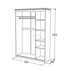 Шкаф-купе 3-х дверный Ольга-13 (1500) в Пойковском - poikovskii.mebel24.online | фото 2