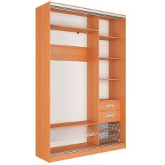 Шкаф-купе Джонни 1500 вариант 3 (ЛДСП/Зеркало) в Пойковском - poikovskii.mebel24.online | фото 2