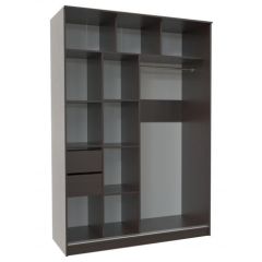 Шкаф-купе ПШ-2.9 1500 Фасад СТРЕЛКА (Венге/ДУБ МОЛОЧНЫЙ стрелка чер) в Пойковском - poikovskii.mebel24.online | фото 2
