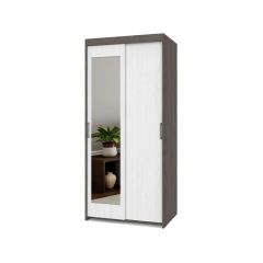 ТОМАС Шкаф-купе с зеркалом Анкор темный/светлый Т22 в Пойковском - poikovskii.mebel24.online | фото