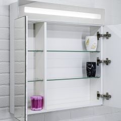 Шкаф-зеркало Аврора 60 с подсветкой LED Домино (DV8005HZ) в Пойковском - poikovskii.mebel24.online | фото 7