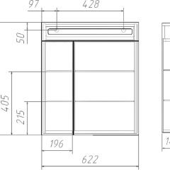 Шкаф-зеркало Аврора 60 с подсветкой LED Домино (DV8005HZ) в Пойковском - poikovskii.mebel24.online | фото 12