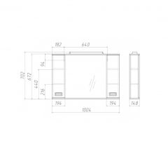 Шкаф-зеркало Cube 100 Эл. Домино (DC5013HZ) в Пойковском - poikovskii.mebel24.online | фото 2