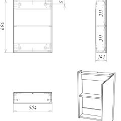 Шкаф-зеркало Мечта 50 Дуб сонома АЙСБЕРГ (DM2318HZ) в Пойковском - poikovskii.mebel24.online | фото 7