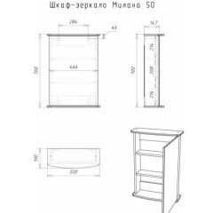 Шкаф-зеркало Милана 50 (левый/правый) Айсберг (DA1062HZ) в Пойковском - poikovskii.mebel24.online | фото 5