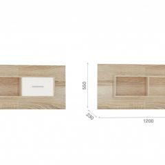 Система Стелс Полка навесная 1д Дуб сонома/Белый в Пойковском - poikovskii.mebel24.online | фото