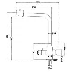 Смеситель д/кухни MELANA-F610304 Stello нерж.сталь, с переключателем на фильтр, однорычажный, сатин в Пойковском - poikovskii.mebel24.online | фото 4