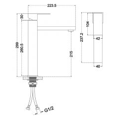 Смеситель д/ум MELANA-F610202 Cubo нерж.сталь, однорычажный, сатин, литой излив в Пойковском - poikovskii.mebel24.online | фото 3