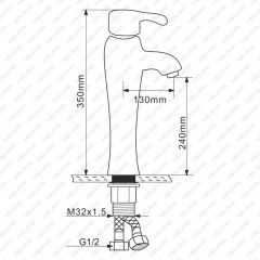 Смеситель д/ум MLN-F-001CBK-M керамический (Черный) в Пойковском - poikovskii.mebel24.online | фото 2