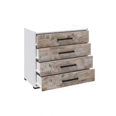 Спальня Соната Комод (Белый/Дуб юкон) в Пойковском - poikovskii.mebel24.online | фото 2
