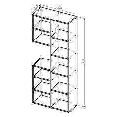 Стеллаж Элемент-2 (дуб сонома) в Пойковском - poikovskii.mebel24.online | фото 5