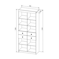 СКАНДИ СД900.1/2  Стеллаж с ящ в Пойковском - poikovskii.mebel24.online | фото 2