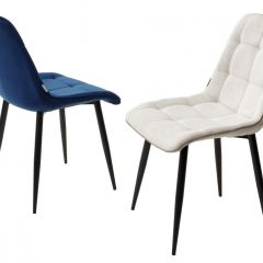Стул CHIC BLUVEL-86 NAVY BLUE / черный каркас М-City в Пойковском - poikovskii.mebel24.online | фото 2