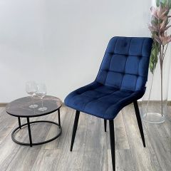 Стул CHIC BLUVEL-86 NAVY BLUE / черный каркас М-City в Пойковском - poikovskii.mebel24.online | фото 5