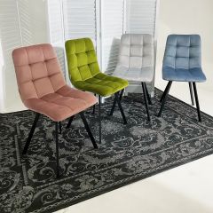 Стул CHILLI SQUARE BLUVEL-03 светло-серый, велюр / черный каркас М-City в Пойковском - poikovskii.mebel24.online | фото 5
