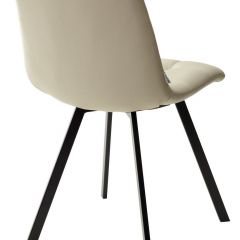 Стул CHILLI SQUARE HK017-02 серо-бежевый, PU/ черный каркас М-City в Пойковском - poikovskii.mebel24.online | фото 4