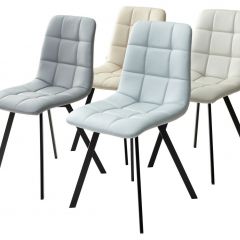 Стул CHILLI SQUARE HK017-03 светло-серый, PU/ черный каркас М-City в Пойковском - poikovskii.mebel24.online | фото 2
