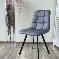Стул CHILLI SQUARE HK017-09 серо-черничный, PU/ черный каркас М-City в Пойковском - poikovskii.mebel24.online | фото 5
