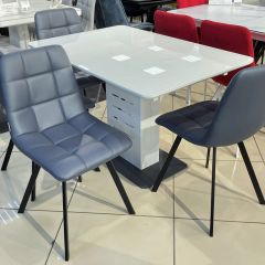 Стул CHILLI SQUARE HK017-09 серо-черничный, PU/ черный каркас М-City в Пойковском - poikovskii.mebel24.online | фото 6