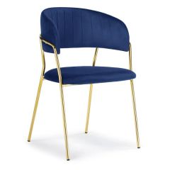 Стул на металлокаркасе Kamelia dark blue / gold в Пойковском - poikovskii.mebel24.online | фото