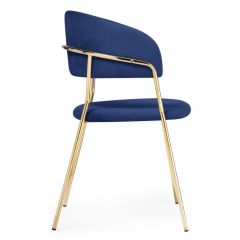 Стул на металлокаркасе Kamelia dark blue / gold в Пойковском - poikovskii.mebel24.online | фото 3