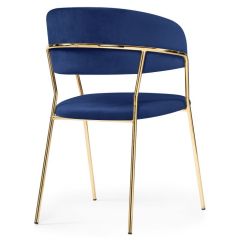 Стул на металлокаркасе Kamelia dark blue / gold в Пойковском - poikovskii.mebel24.online | фото 4