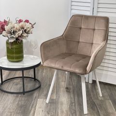 Стул MAVERICK 360 град. поворот. BLUVEL-40 BEIGE/ белый каркас, М-City в Пойковском - poikovskii.mebel24.online | фото 2
