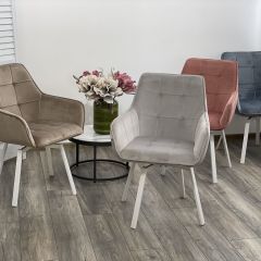 Стул MAVERICK 360 град. поворот. BLUVEL-40 BEIGE/ белый каркас, М-City в Пойковском - poikovskii.mebel24.online | фото 3