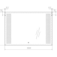 Зеркало Cosmo 100 alum с подсветкой Sansa (SC1004Z) в Пойковском - poikovskii.mebel24.online | фото 7