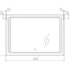 Зеркало Galaxy 100 alum с подсветкой Sansa (SG1008Z) в Пойковском - poikovskii.mebel24.online | фото 7