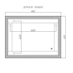 Зеркало Лондон 800х600 с подсветкой Домино (GL7019Z) в Пойковском - poikovskii.mebel24.online | фото 8