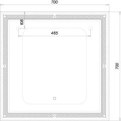 Зеркало Паликир 700х700 с подсветкой Домино (GL7051Z) в Пойковском - poikovskii.mebel24.online | фото 6