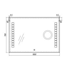 Зеркало Quadro 100 alum (линза) с подсветкой Sansa (SQL1030Z) в Пойковском - poikovskii.mebel24.online | фото 8