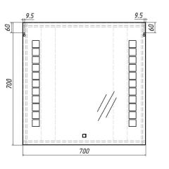 Зеркало Quadro 70 alum с подсветкой Sansa (SQ1016Z) в Пойковском - poikovskii.mebel24.online | фото 6