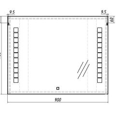 Зеркало Quadro 90 alum с подсветкой Sansa (SQ1018Z) в Пойковском - poikovskii.mebel24.online | фото 7