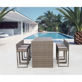 Барный комплект плетеной мебели T390GD/Y390G-W78_6Pcs Grey в Пойковском - poikovskii.mebel24.online | фото 2