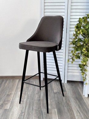 Барный стул NEPAL-BAR ГРАФИТ #14, велюр/ черный каркас (H=78cm) М-City в Пойковском - poikovskii.mebel24.online | фото 6
