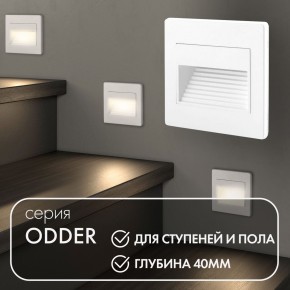 DK3050-WH Светильник встраиваемый в стену, IP 20, LED 3000, 1 Вт, белый, пластик в Пойковском - poikovskii.mebel24.online | фото 5