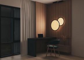 DK6606-BK Подвесной вертикальный светильник Veil со светодиодом H1700 d600 220V 48W 3000-6000K IP20 черный алюминий в Пойковском - poikovskii.mebel24.online | фото 5