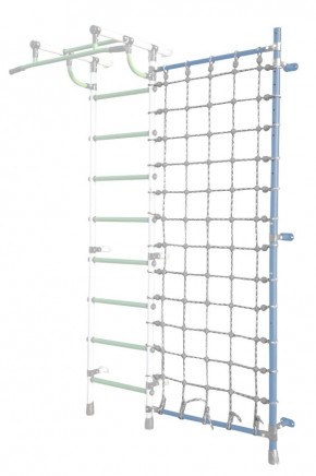 Дополнительная стойка к пристенному ДСК Pastel с сеткой для лазания, цв. голубой в Пойковском - poikovskii.mebel24.online | фото