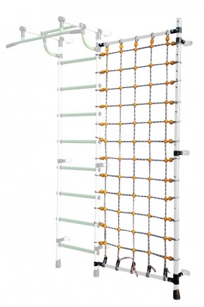 Дополнительная стойка к пристенному ДСК с сеткой для лазания, цв. белый в Пойковском - poikovskii.mebel24.online | фото