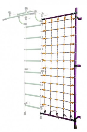 Дополнительная стойка к пристенному ДСК с сеткой для лазания, цв. фиолетовый в Пойковском - poikovskii.mebel24.online | фото