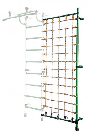 Дополнительная стойка к пристенному ДСК с сеткой для лазания, цв. зеленый в Пойковском - poikovskii.mebel24.online | фото