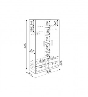 Дуглас (подростковая) М02 Шкаф трехсекционный в Пойковском - poikovskii.mebel24.online | фото 3