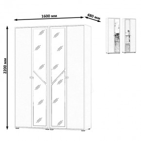 Камелия Шкаф 4-х створчатый, цвет дуб сонома, ШхГхВ 160х48х220 см., универсальная сборка, можно использовать как два отдельных шкафа в Пойковском - poikovskii.mebel24.online | фото 4